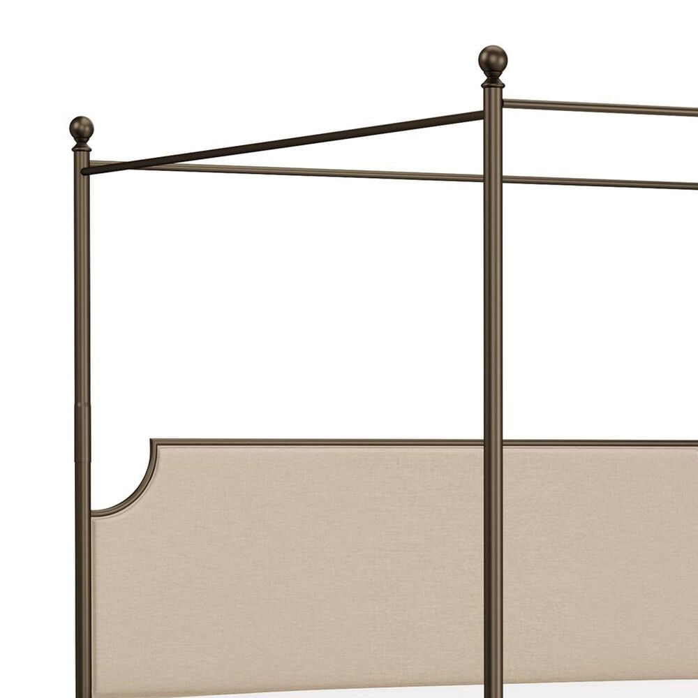 Richlands Furniture McArthur King Metal and Upholstered Canopy Bed in  Brown and Bronze, , large