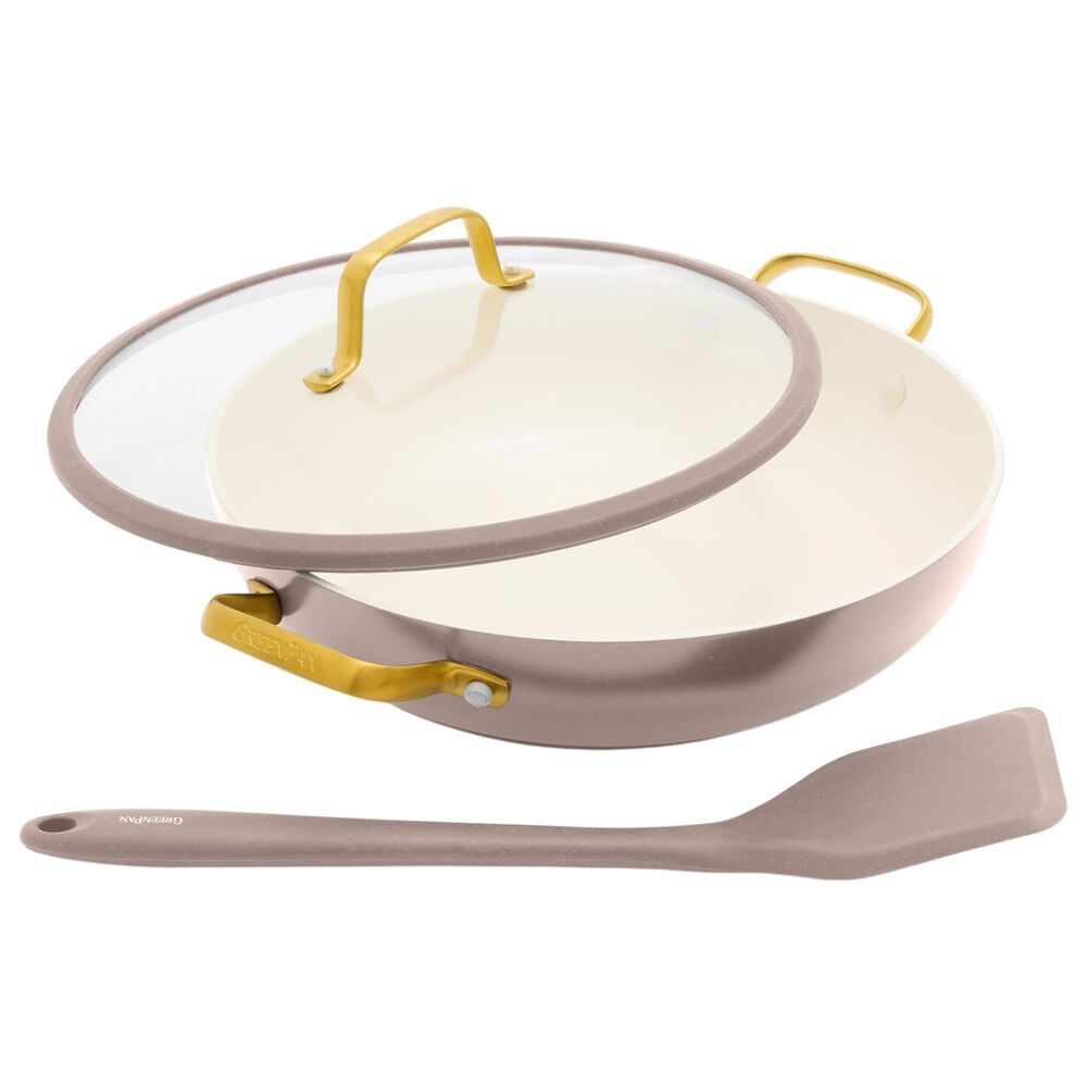 Green Pan Reserve Pro 11" Ceramic Nonstick Everyday Pan with Lid in Latte, , large