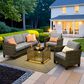 HOMLUX 4-Piece Outdoor Sofa Set in Dark Gray, , large