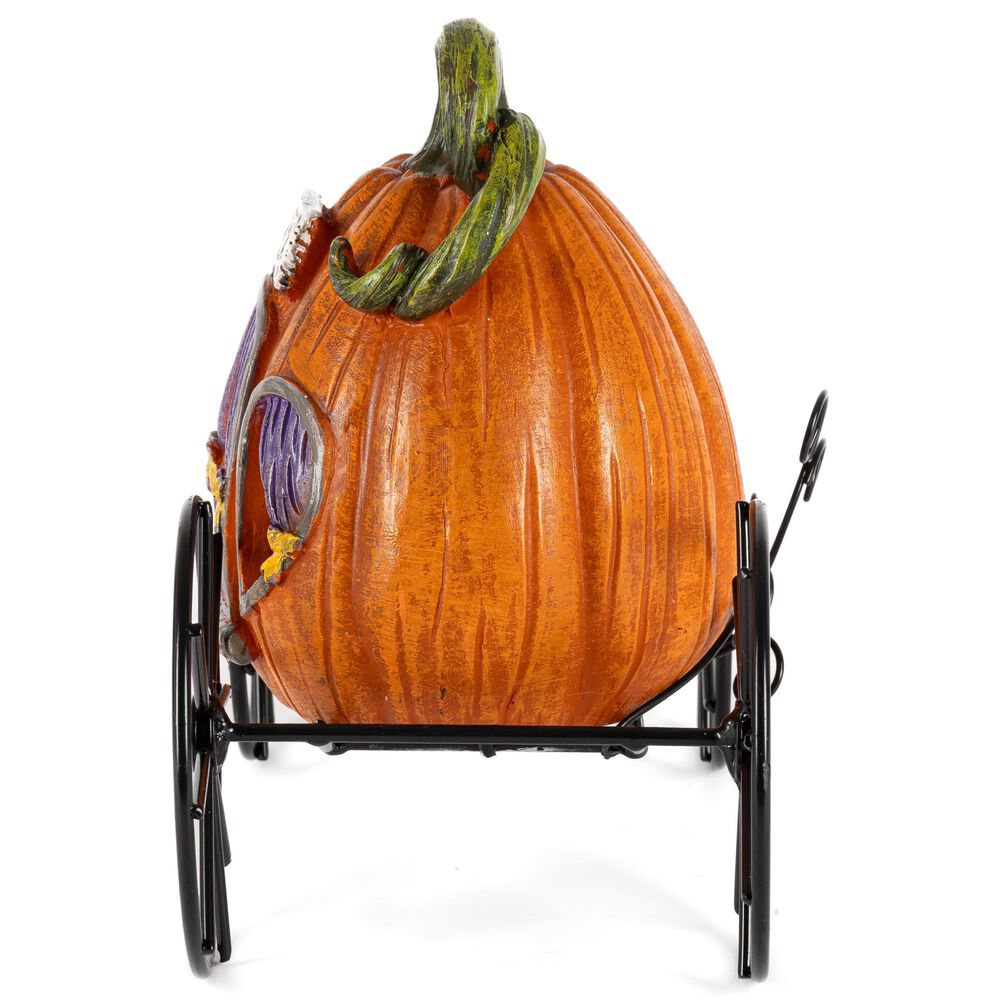 The Gerson Company 2-Piece B/O Lighted Resin and Metal Halloween Pumpkin Carriage Set in Assort, , large