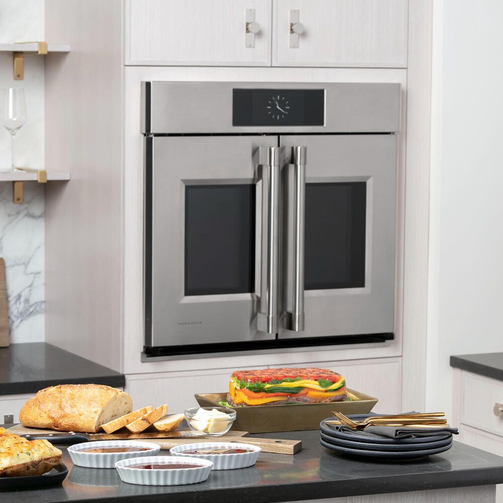 Monogram Statement 30&quot; French Door Electric Double Wall Oven in Stainless Steel, , large