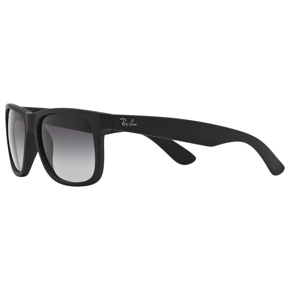 Rayban Glasses Justin Classic Sunglasses with Dark Grey Lenses in Matte Rubber Black, , large
