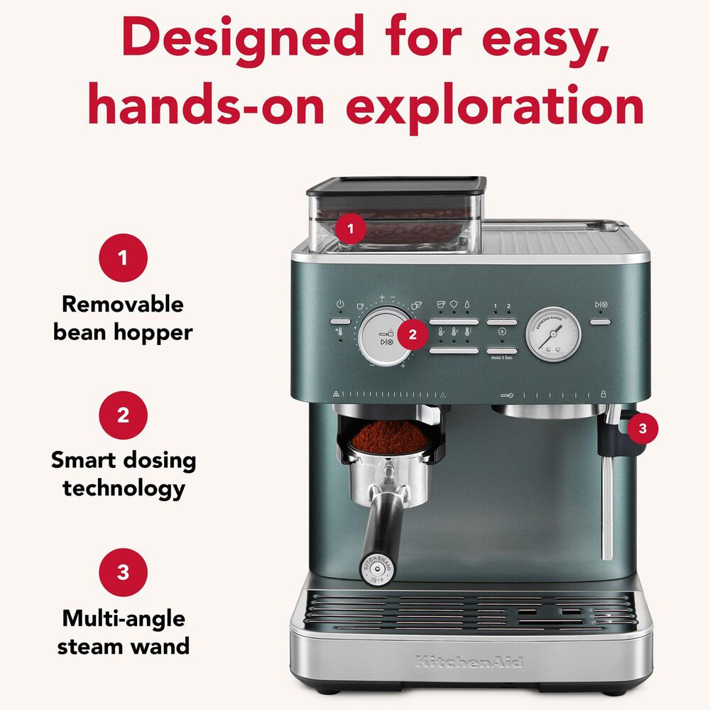 KitchenAid Semi Automatic Espresso Machine with Burr Grinder in Juniper, , large