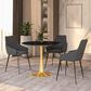 Leisuremod Leisuremod Bristol 35 round dining table Gold base with Black Sintered stone Top, , large