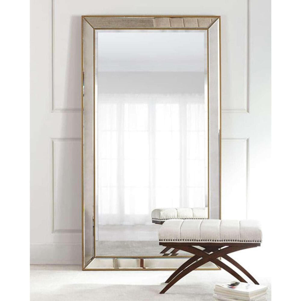 Bassett Mirror Company Beaded Leaner Mirror in Antique Gold, , large