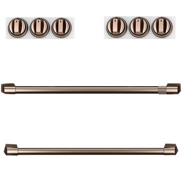 Cafe Handle and Knob Kit for Electric Range in Brushed Copper, , large
