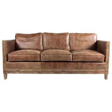 Moe"s Home Collection Darlington Leather Stationary Sofa in Brown, , large