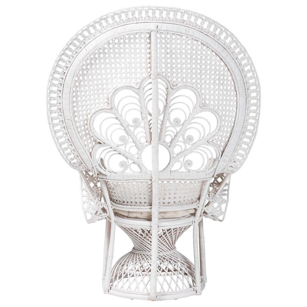 Baxton Studio Ediva Patio Accent Chair in White, , large