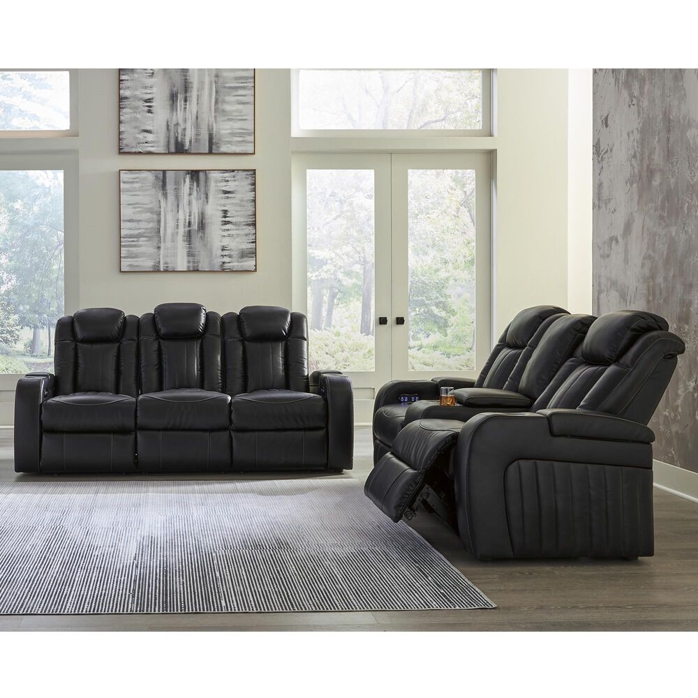 Ashley Caveman Den 2-Piece Power Reclining Living Room Set in Midnight, , large
