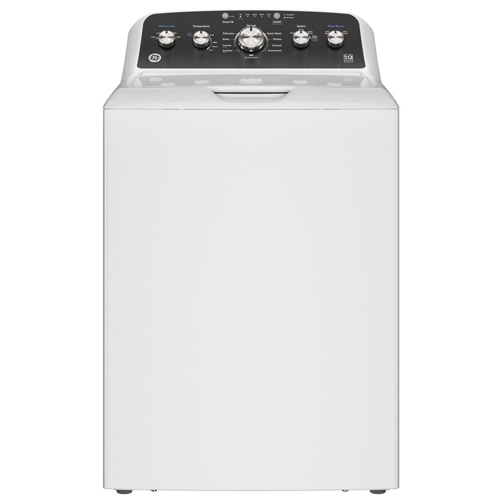 GE Appliances 4.6 Cu. Ft. Top Load Washer and 7.2 Cu. Ft. Gas Dryer Laundry Pair in White and Matte Black, , large