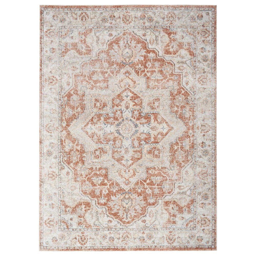 Nourison Astra Machine Washable 5"3" x 7" Gold and Multicolor Area Rug, , large
