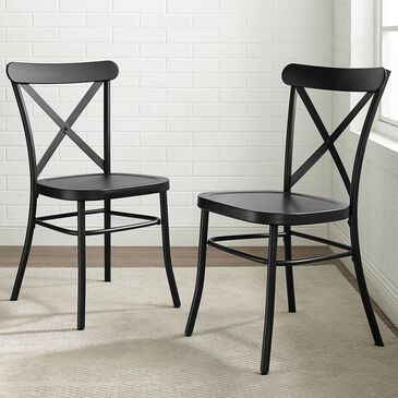 Crosley Furniture Camille Dining Chair in Black (Set of 2), , large