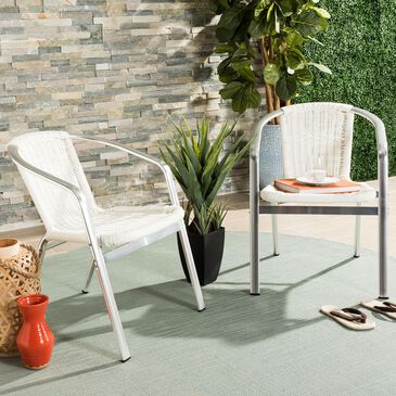Safavieh Wrangell Stackable Arm Chair in White (Set of 2), , large