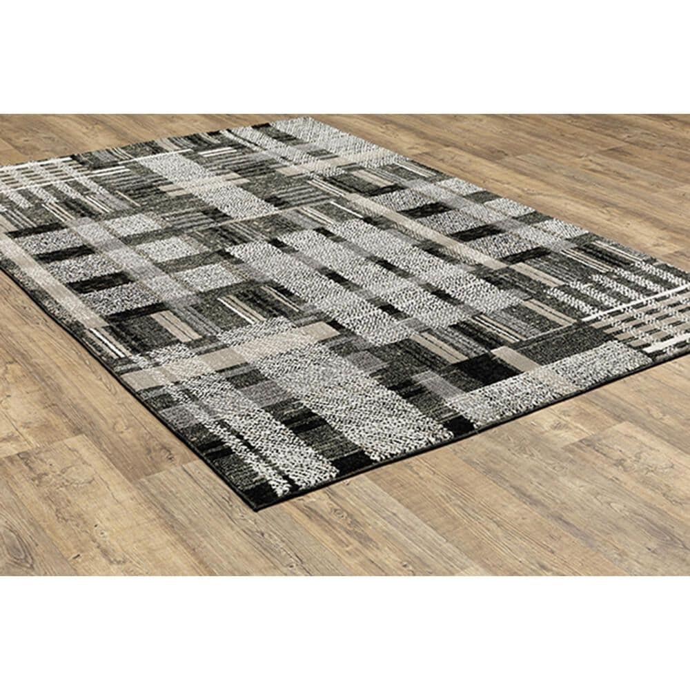 Oriental Weavers Atlas Geometric 752C0 6&#39;7&quot; x 9&#39;6&quot; Black and Gray Area Rug, , large