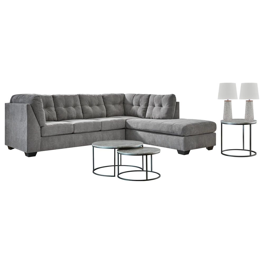 Ashley 5-Piece Living Room Set in Gray, , large