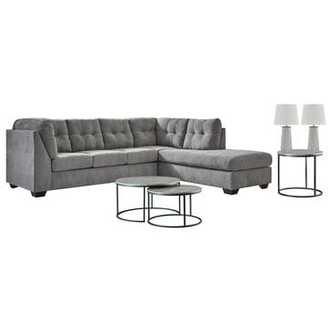 Ashley 5-Piece Living Room Set in Gray, , large