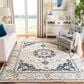Safavieh Micro-Loop Oriental 8" x 10" Ivory and Navy Area Rug, , large