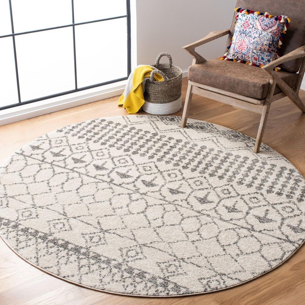 Safavieh Tulum 10&#39; Round Ivory and Grey Area Rug, , large