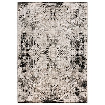RIZZY Calabria Oriental 5"3" x 7"6" Neutral and Black Area Rug, , large