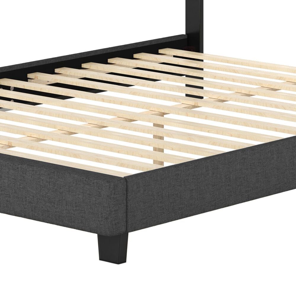 Accent Sicily Queen Upholstered Platform Bed in Black, , large