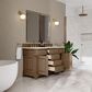 James Martin Vanities Brookfield 60" Double Bathroom Vanity in Pecan with 3 cm White Zeus Quartz Top and Rectangular Sinks, , large