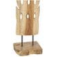 Maple and Jade 49" Handmade Tall Floor Cutout Post Decorative Sculpture in Light Brown and Black, , large