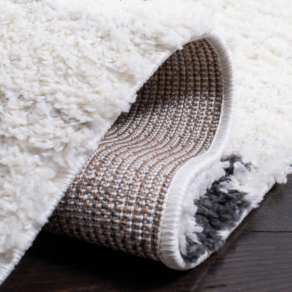 Safavieh August Shag AUG502A 2&#39;2&quot; x 9&#39; Ivory and Black Runner, , large