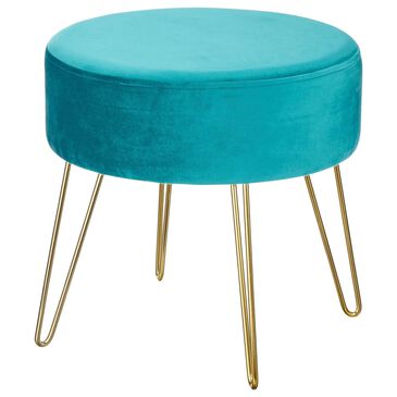 mDesign Round Ottoman with Hairpin Legs in Teal, , large