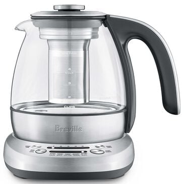 Breville 34 Oz Smart Tea Infuser Compact Electric Kettle in Brushed Stainless Steel and Clear, , large