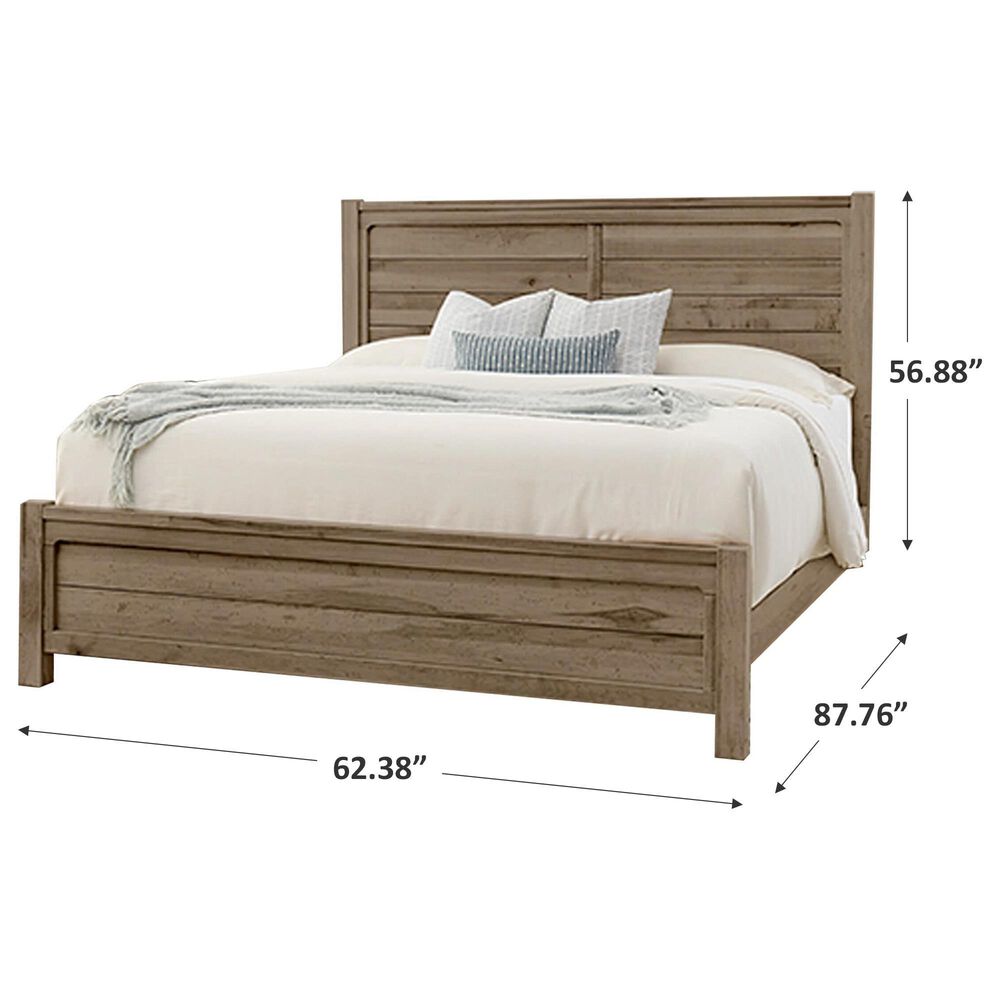 Viceray Collections Cool Rustic Queen Panel Bed in Stone Grey, , large
