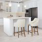 Valor Living Paloma 26" Counter Stool with Linen Upholstery in Medium Oak, , large