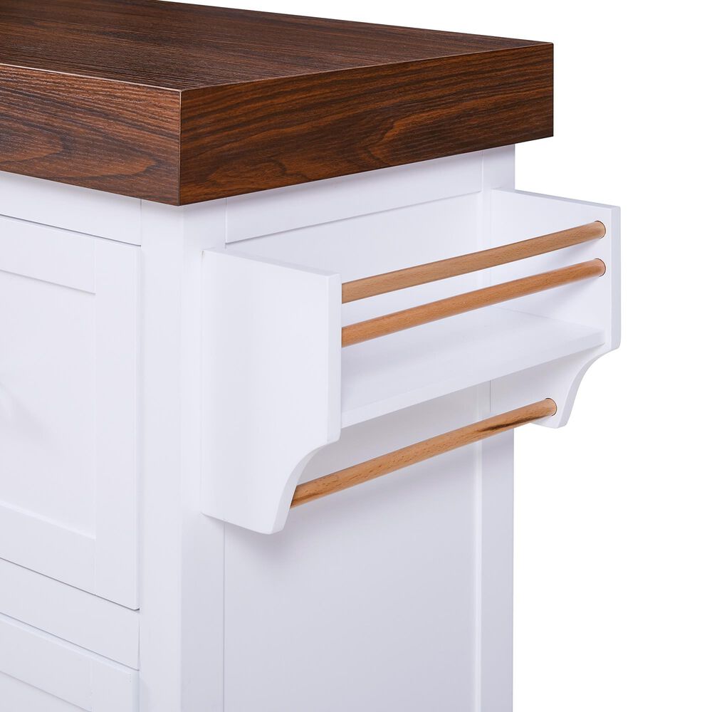 HOMLUX 53" Large Kitchen Island with 3.5" Thick Desktop in White, , large