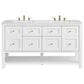 James Martin Vanities Breckenridge 60" Double Bathroom Vanity in Bright White with 3 cm Arctic Fall Solid Surface Top and Rectangular Sinks, , large