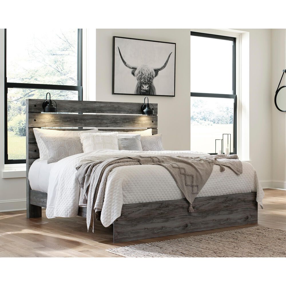 Ashley Baystorm 3-Piece King Panel Headboard Set in Gray, , large