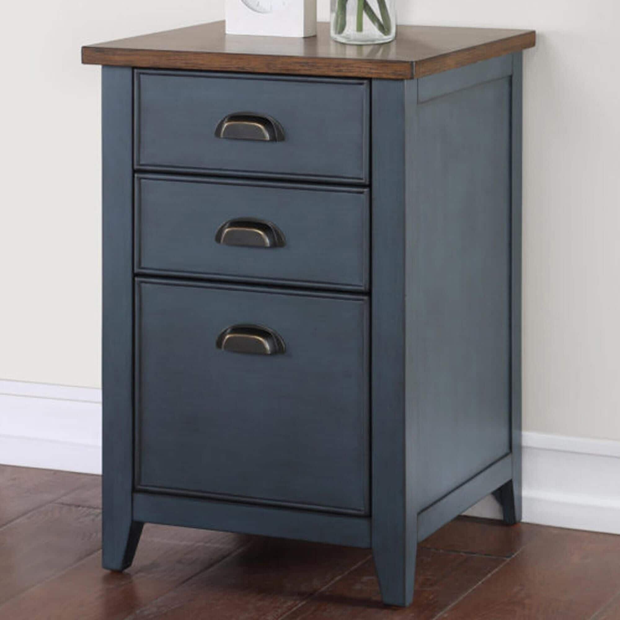 Blue filing cabinet 3 drawer sale
