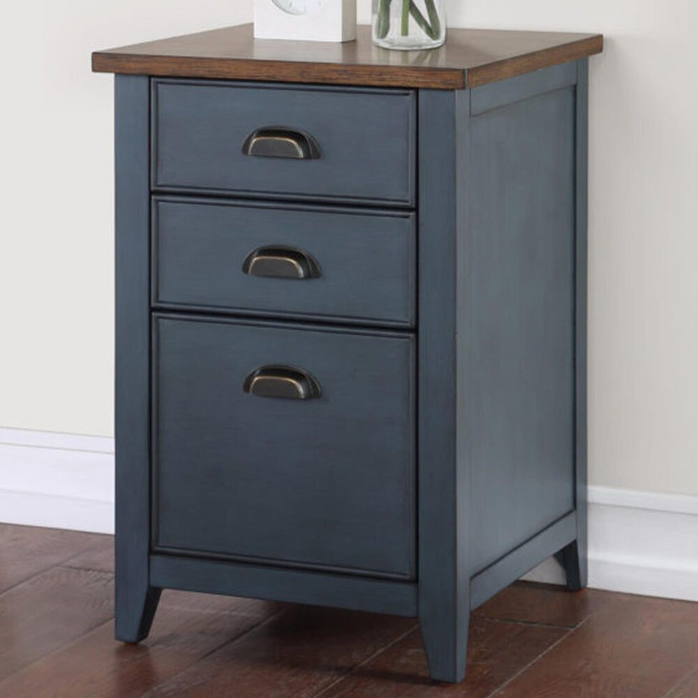 Wycliff Bay Fairmont 3-Drawer File Cabinet in Dusty Blue and Natural, , large