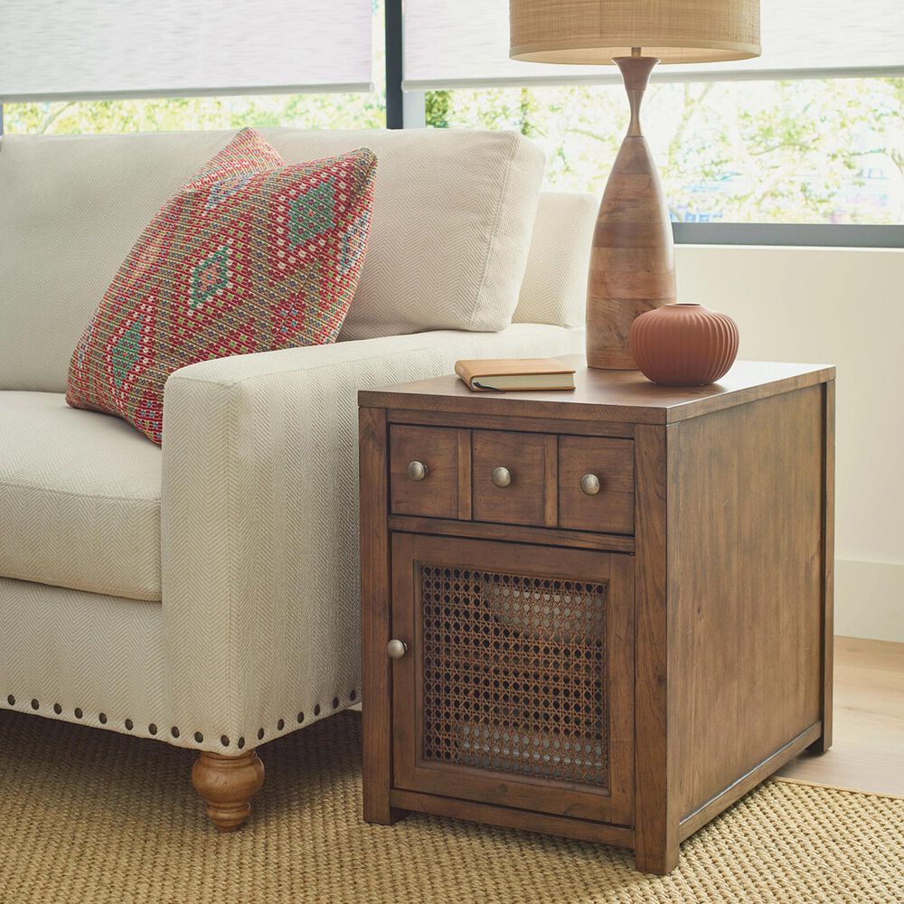 American Drew Foster Rectangular Chairside Chest in Brown, , large
