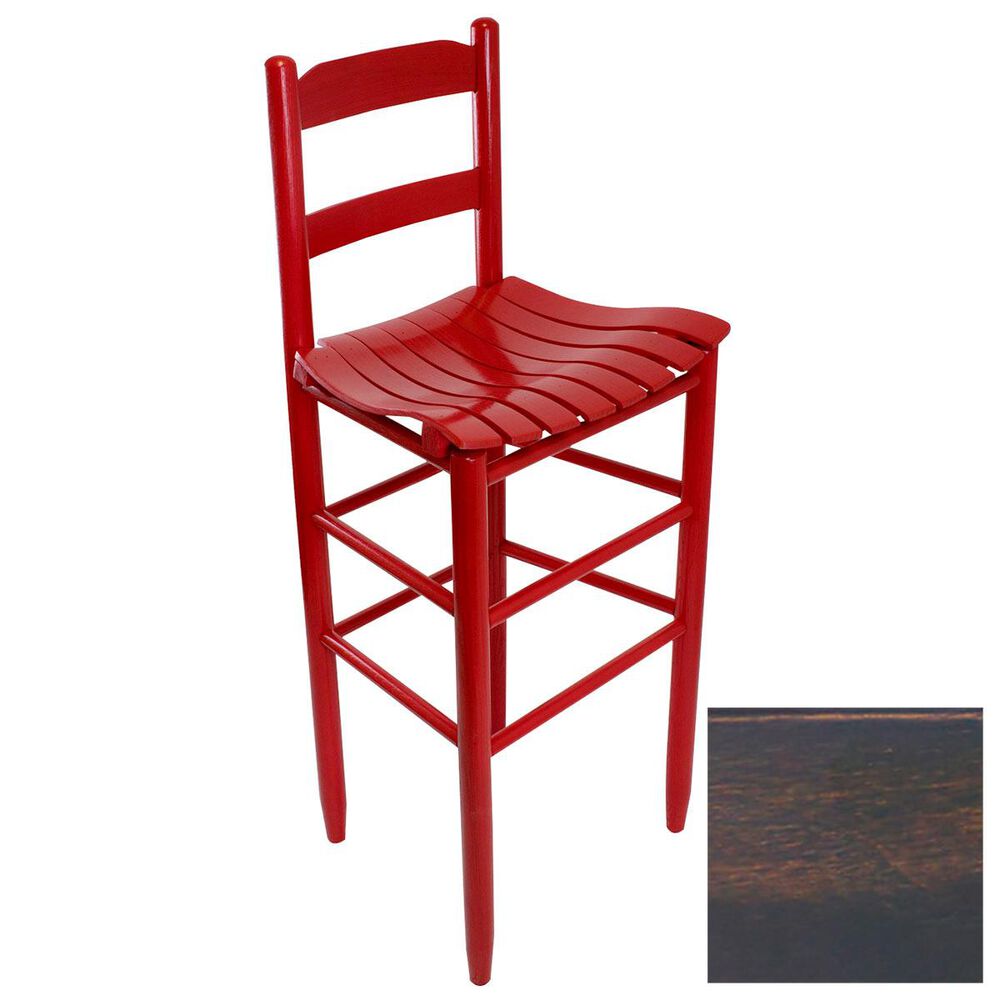 Lakeside Beach Mountain Ladderback Barstool in Woodleaf Black, , large