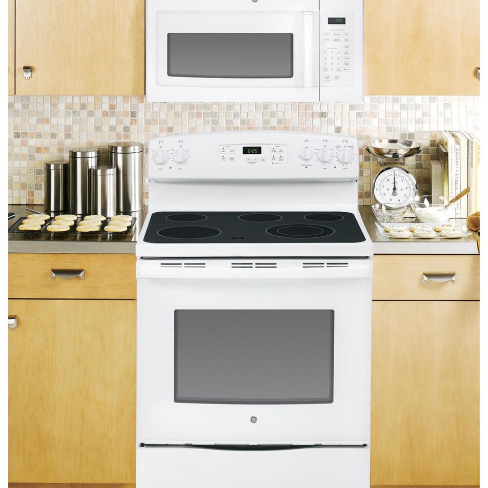 GE Appliances 1.6 Cu. Ft. Over the Range Microwave Oven with 1000 Watts in White, , large