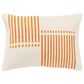 Rizzy Home 14" x 20" Striped Down Filled Lumbar Pillow in Natural and Orange, , large