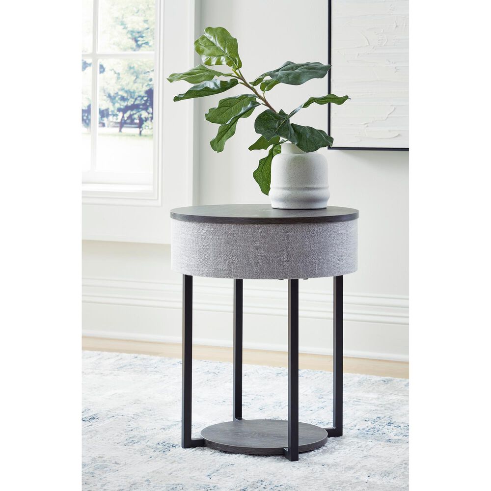 Ashley Sethlen Accent Table with Speaker in Gray and Black, , large