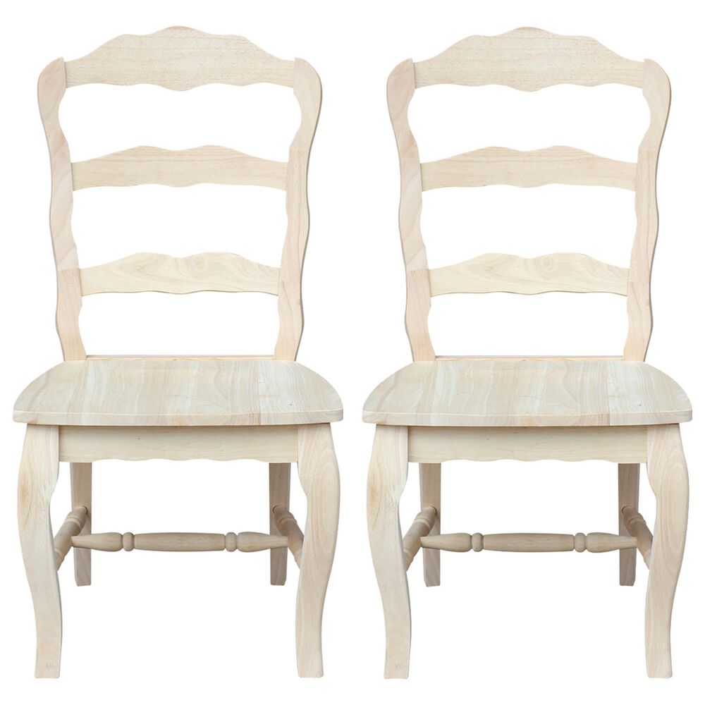 International Concepts Versailles Side Chair in Unfinished &#40;Set of 2&#41;, , large