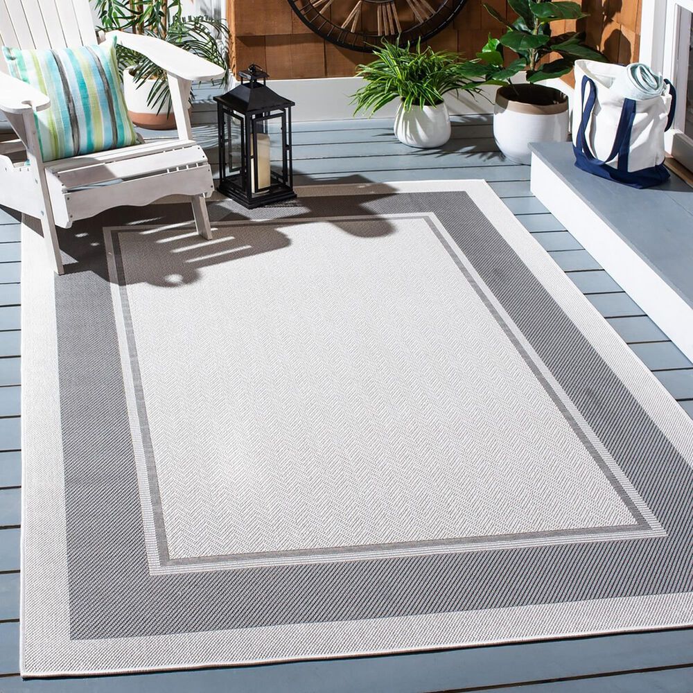 Safavieh Martha Stewart Cyprus Chevron 8&#39; x 10&#39; Ivory and Grey Area Rug, , large
