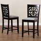Baxton Studio Devon Counter Height Pub Chair with Grey Cushion in Espresso Brown (Set of 2), , large