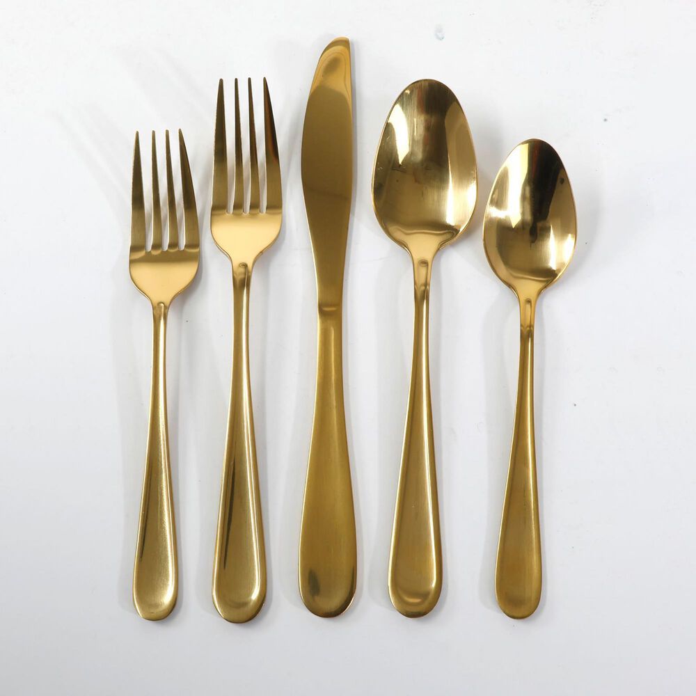 Gibson Home Stravida 20-Piece Flatware Set in Gold, , large