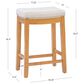 Linon Home Decor Claridge Counter Stool with Striped Beige Cushion in Rustic Brown, , large