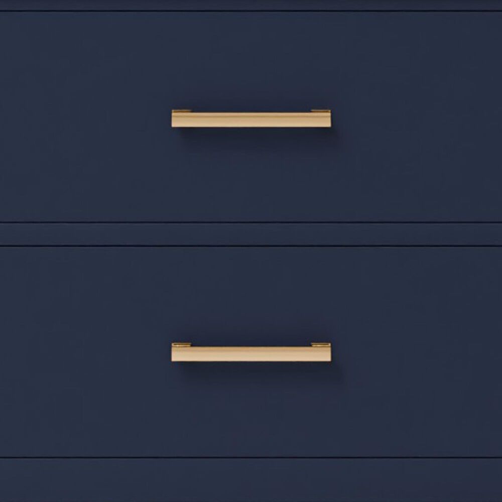 Lexora Home Castor 80" Double Bathroom Vanity in Blue with 2 cm White Carrara Marble Top and Rectangular Sinks, , large