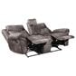 Steve Silver Nashville Manual Glider Recliner Console Loveseat in Grey, , large