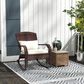Hearth and Haven Outdoor Adirondack Rocking Chair with Dark Brown Frame in Cream White, , large