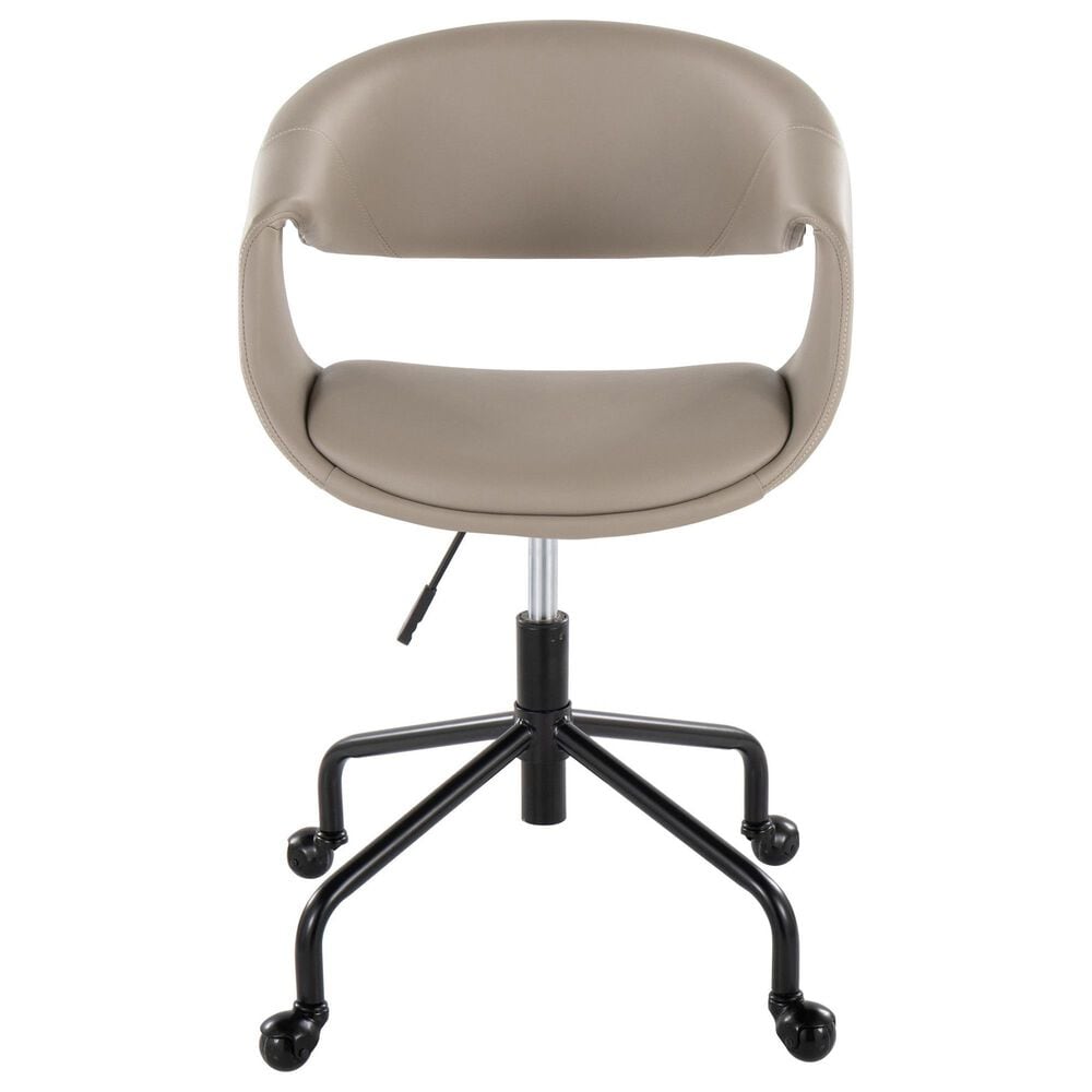Lumisource Curvo Task Chair with Light Grey Cushion in Black, , large